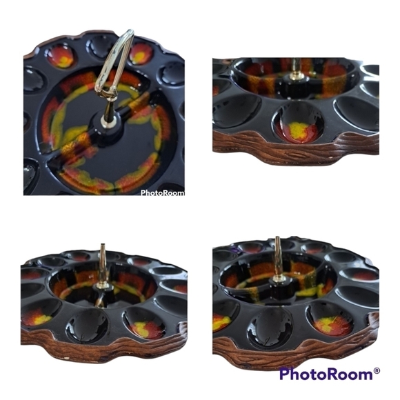 Vintage USA ceramic egg relish plate Sequoia ware 725 treasure craft retro - Picture 8 of 9